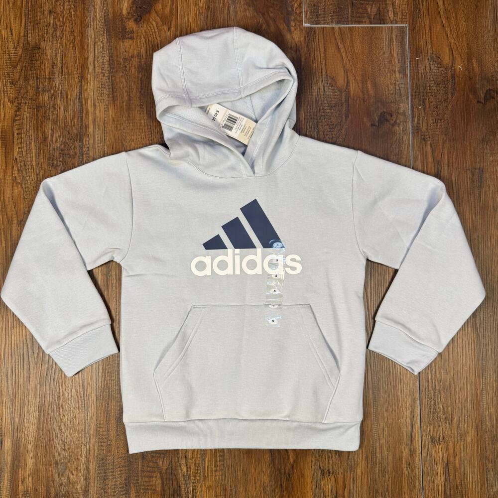 Adidas girls light blue athletic lounge pullover hoodie sweatshirt SMALL 7/8